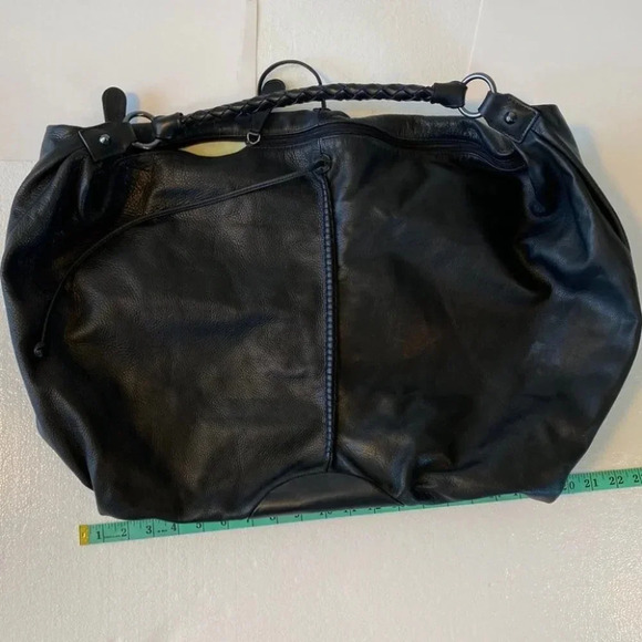 Carlos Falchi Black Leather Slouch Hobo Bag - Picture 6 of 16